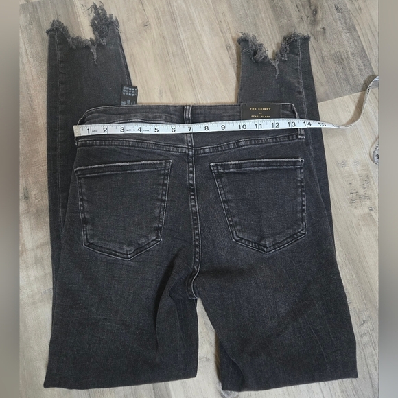 Zara Black Skinny Jeans with Distressed Frayed Hem - Picture 6 of 8
